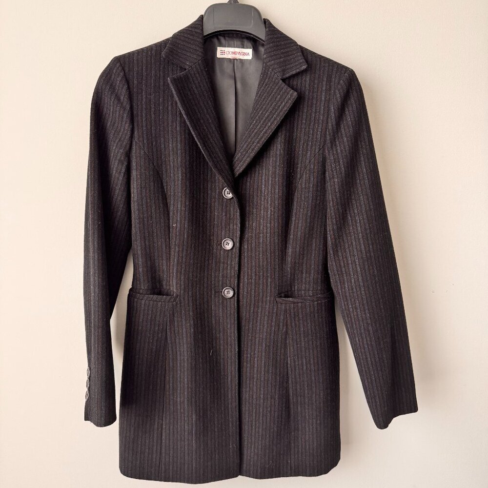 Korean Vintage Compagna Wool Striped Blazer